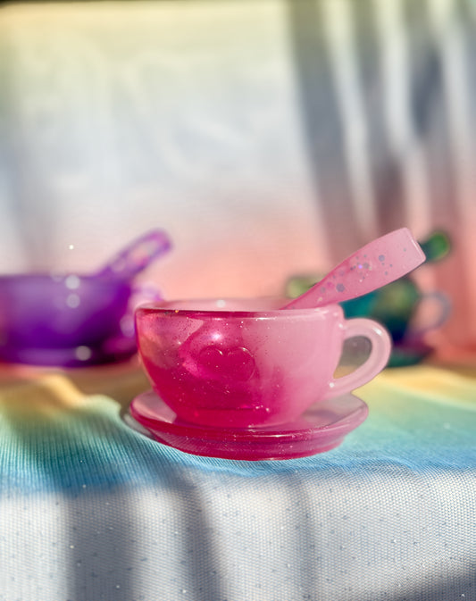 Teacup Set Play Accessories (2 tone Pink)