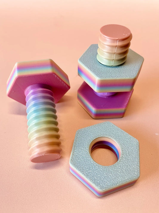 Eco Nut & Bolt Fidget - Rainbow