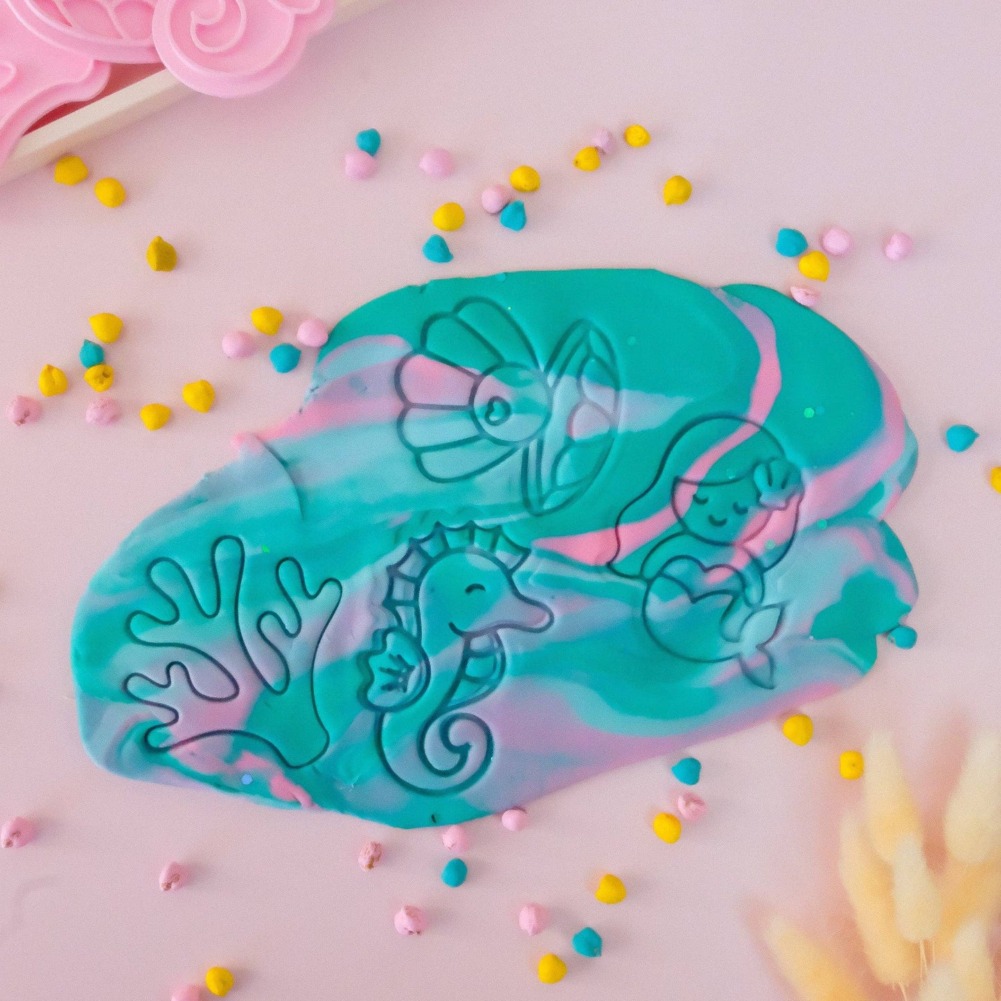 Eco Playdough Stamp | Mermaid: Pink