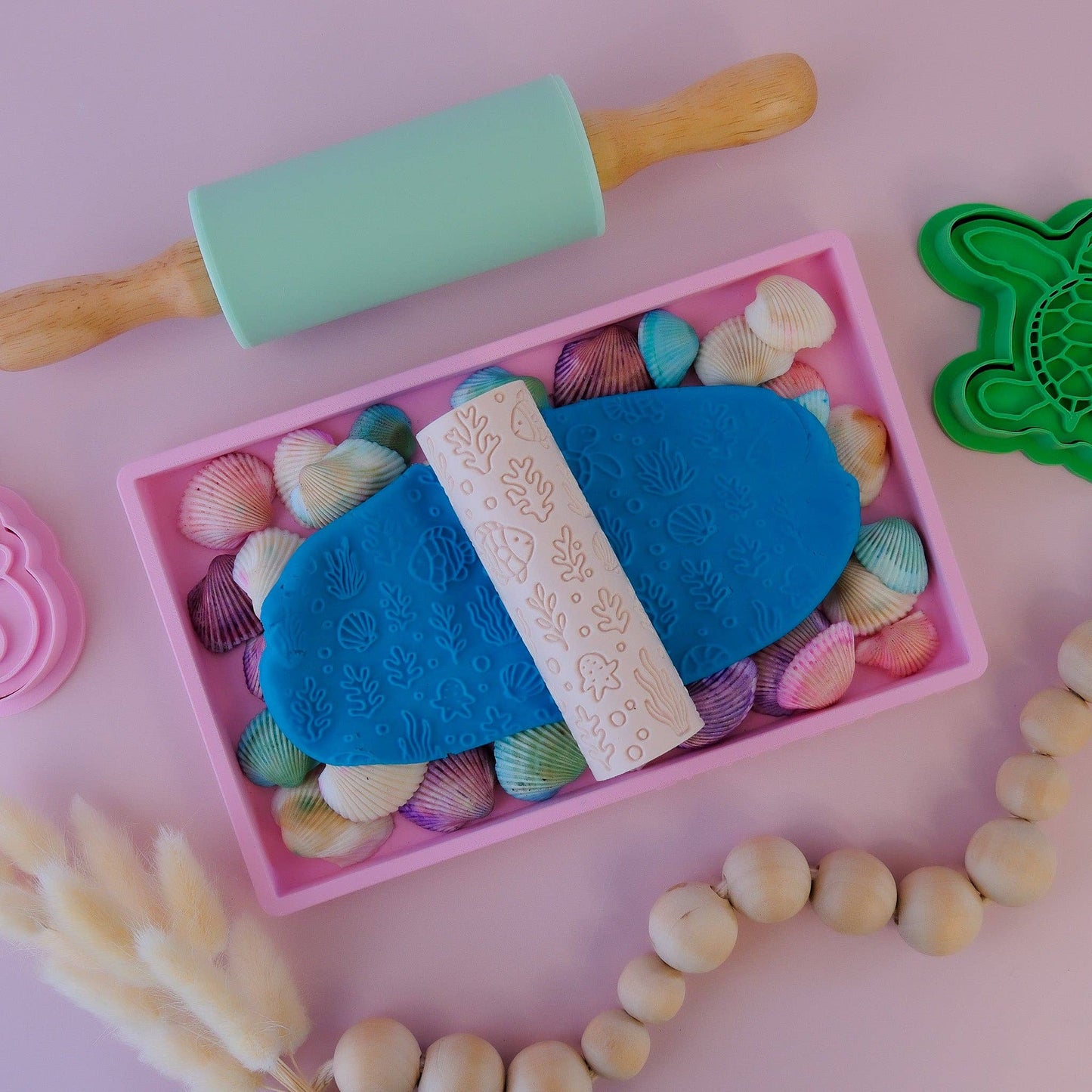 Eco Textured Roller | Ocean Life: Beige