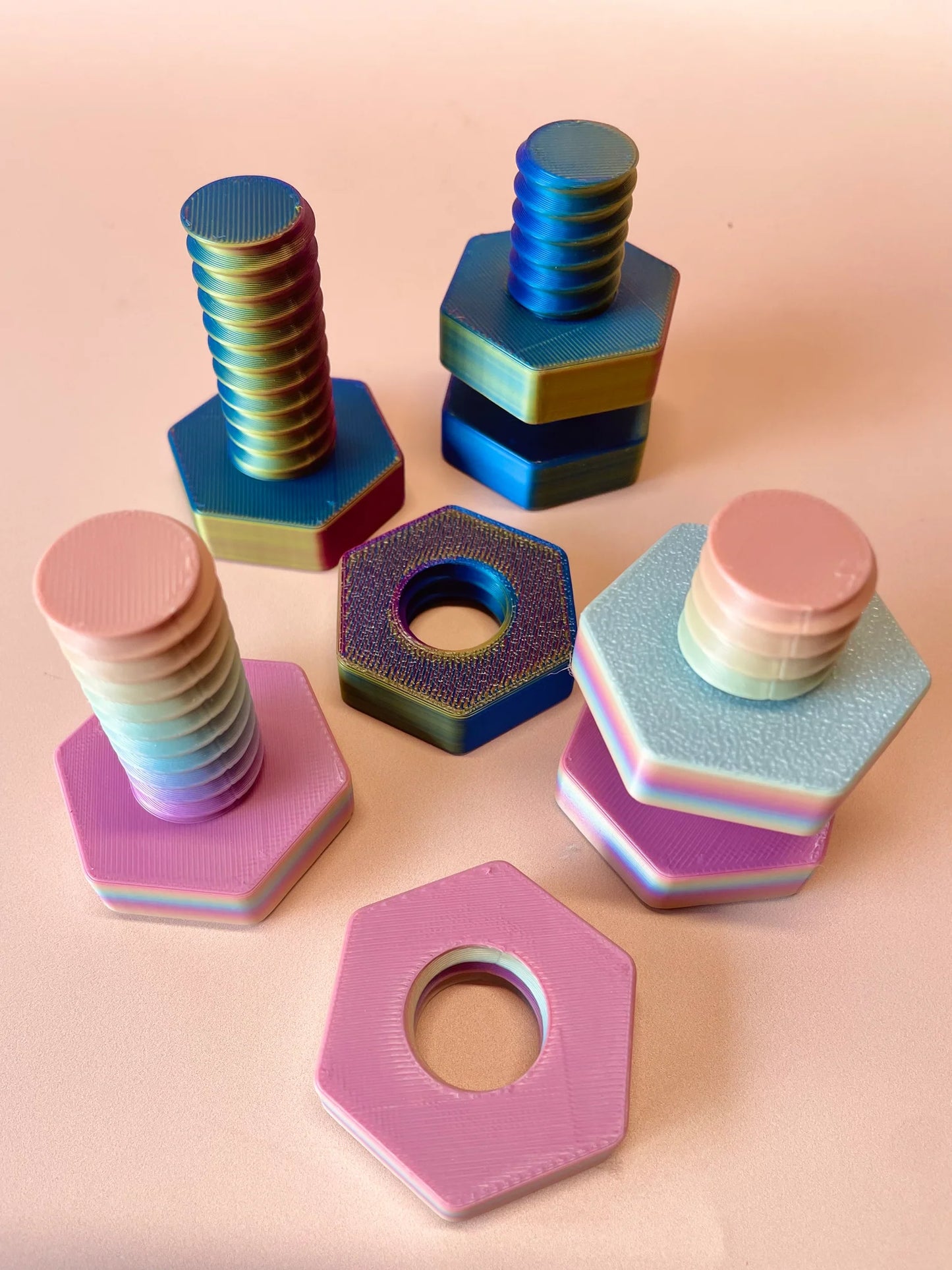 Eco Nut & Bolt Fidget - Metallic Rainbow
