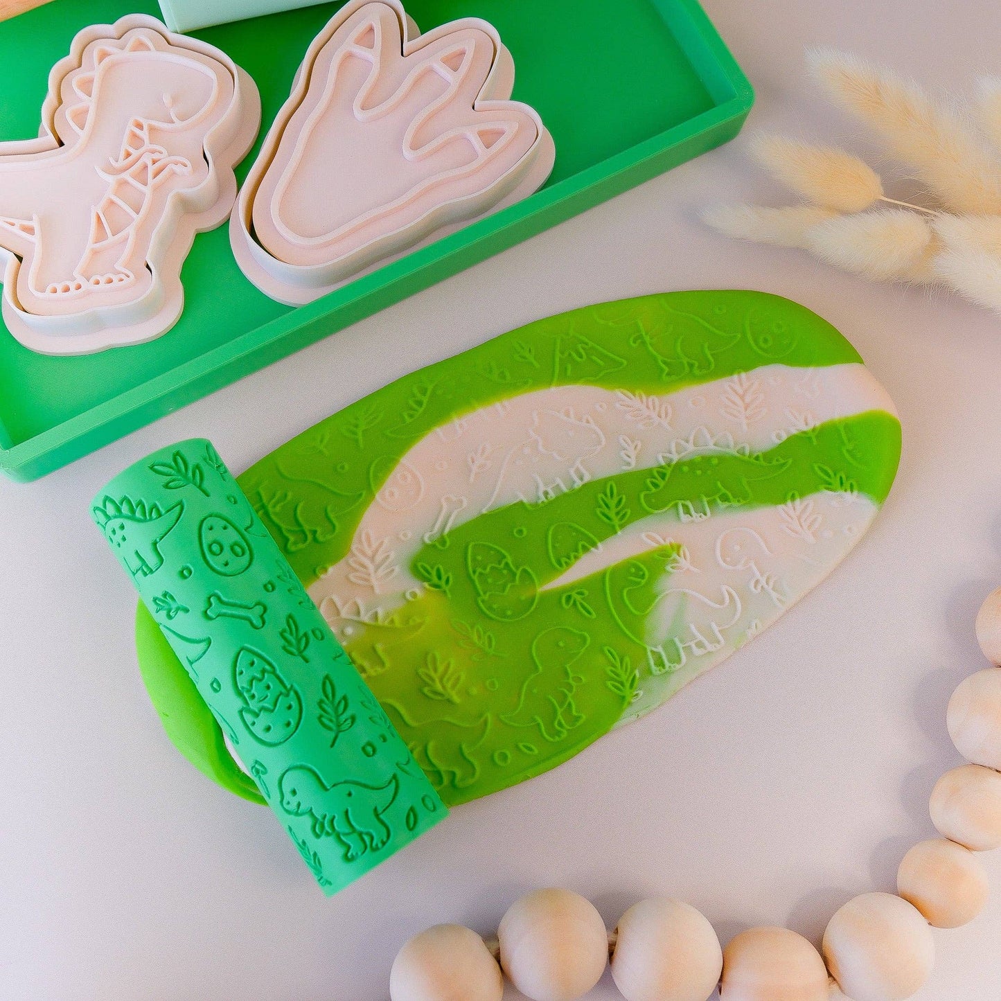 Eco Textured Roller | Dinosaur: Green