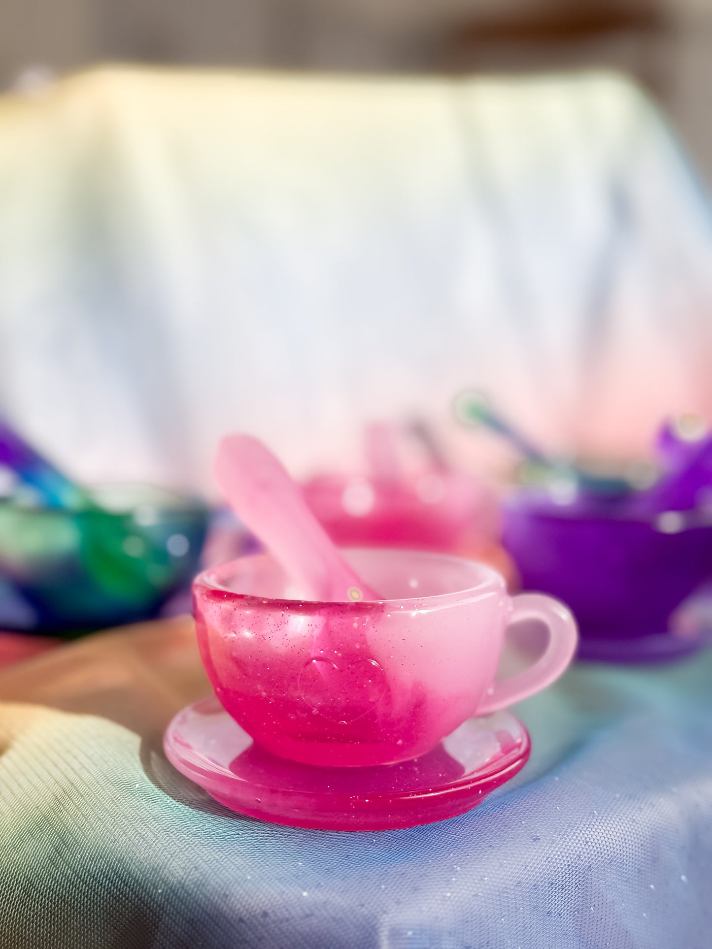 Teacup Set Play Accessories (2 tone Pink)