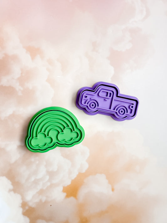 Eco Playdough Stamp | Rainbows (GREEN)