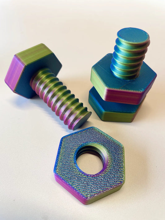 Eco Nut & Bolt Fidget - Metallic Rainbow