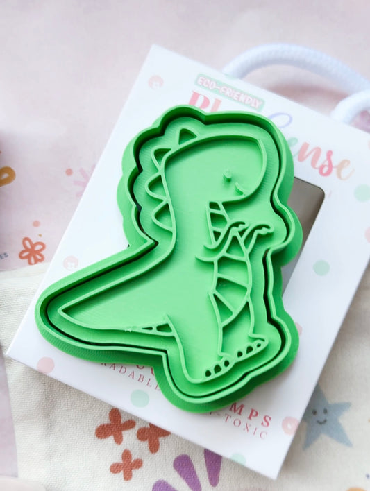 Eco Playdough Stamp | Dinosaurs | T-Rex: GREEN
