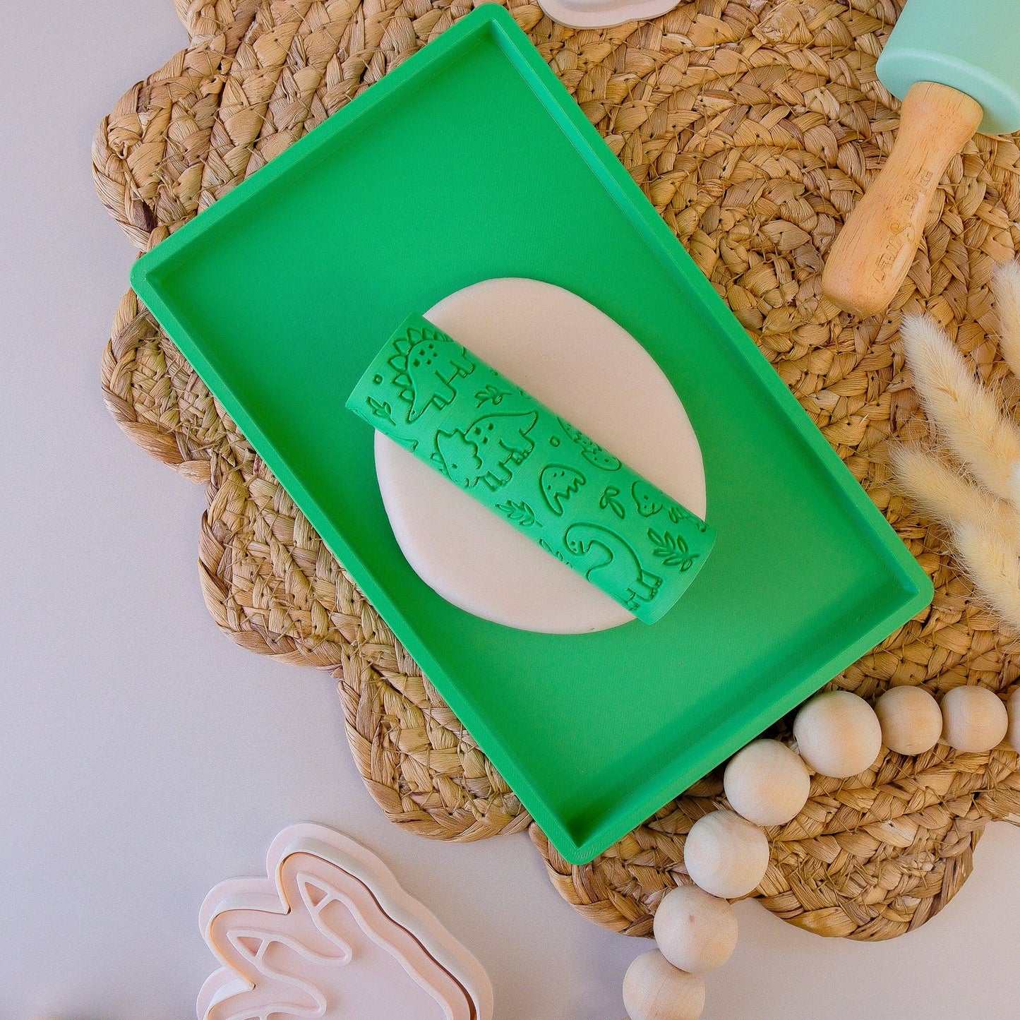 Eco Textured Roller | Dinosaur: Green